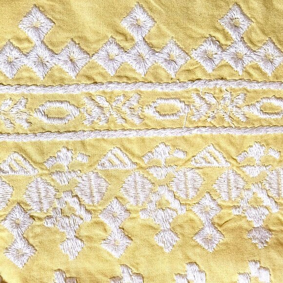 Vineyard Vines Buttercream Yellow  Embroidered Easter Spring  Mini Dress 6 - Picture 13 of 16